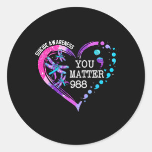 Heart You Problem 988 Suicide Prevention Awareness Classic Round Sticker