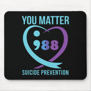 Heart You Problem 988 Suicide Prevention Awareness Mouse Pad