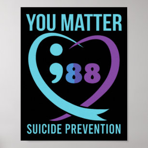 Heart You Problem 988 Suicide Prevention Awareness Poster