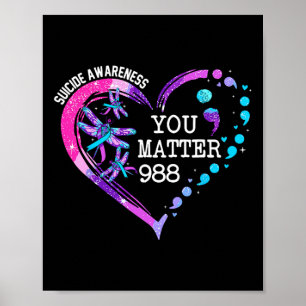 Heart You Problem 988 Suicide Prevention Awareness Poster