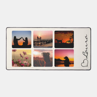 Heart Your Name Photo Script Custom Gift Desk Mat
