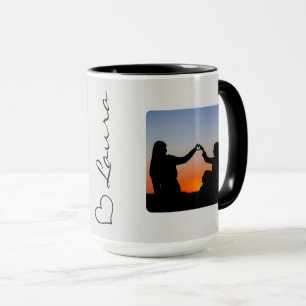 Heart Your Name Photo Script Custom Gift Mug