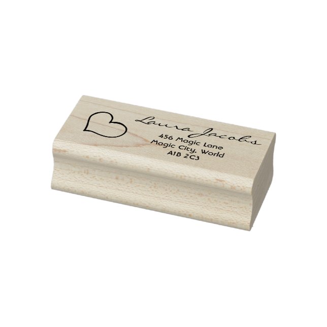 Heart Your Name Script Custom Gift Address Stamp (Stamp)