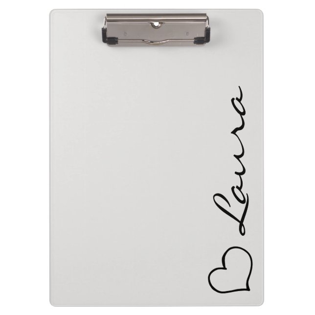 Heart Your Name Script Custom Gift Clipboard (Front)