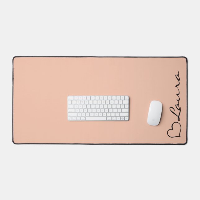 Heart Your Name Script Custom Gift Desk Mat (Keyboard & Mouse)