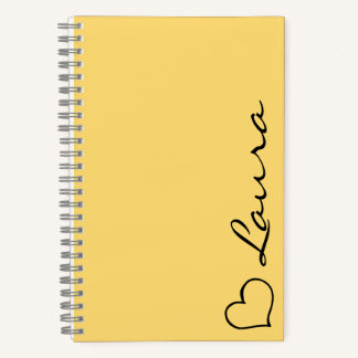 Heart Your Name Script Custom Gift Notebook