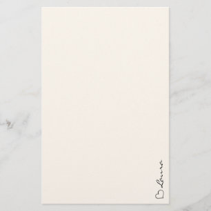 Heart Your Name Script Custom Stationery Paper