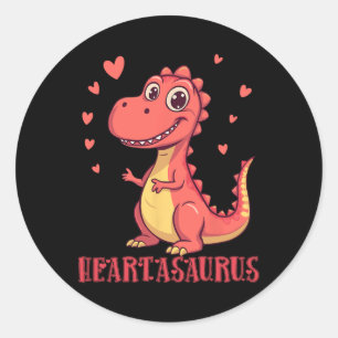 Heartasaurus Cute Dinosaur Valentine Design  Classic Round Sticker