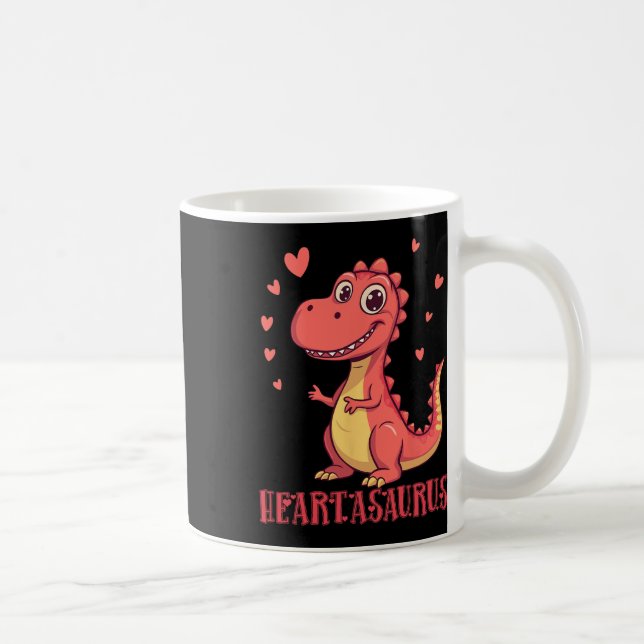 Heartasaurus Cute Dinosaur Valentine Design  Coffee Mug (Right)