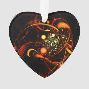 Heartbeat Abstract Art Acrylic Heart Ornament