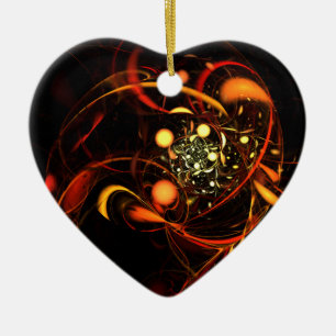 Heartbeat Abstract Art Heart Ornament
