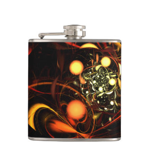 Heartbeat Abstract Art Hip Flask