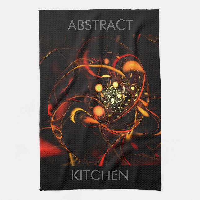 Heartbeat Abstract Art Kitchen Towel (Vertical)