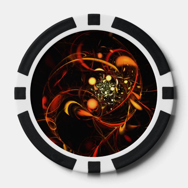 Heartbeat Abstract Art Poker Chips (Front)