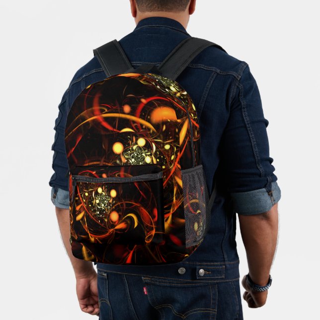 Heartbeat Abstract Art Printed Backpack (Insitu (Model))