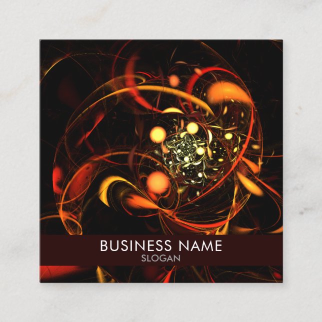 Heartbeat Abstract Art Professional Square Business Card (Front)