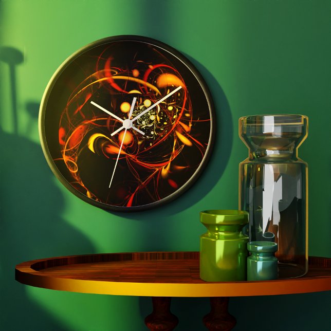 Heartbeat Abstract Art Round Large Clock (Heartbeat Abstract Art Round Wall Clock)