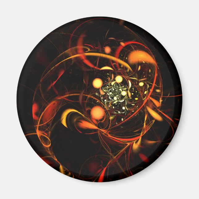 Heartbeat Abstract Art Round Magnet (Front)