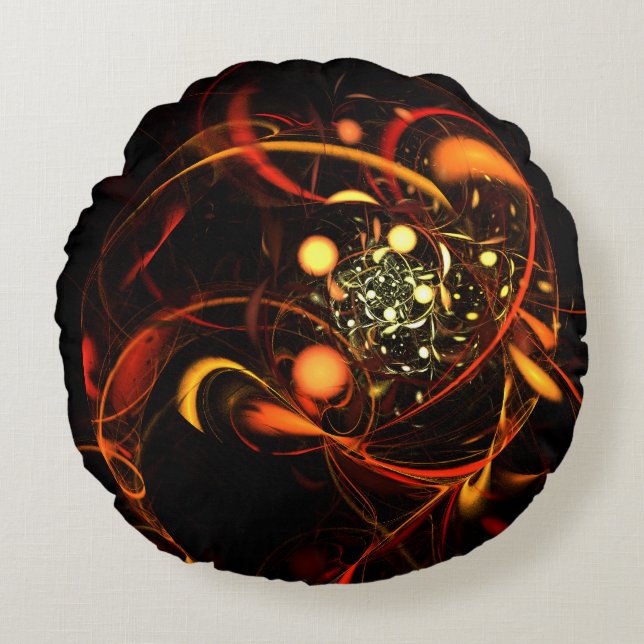 Heartbeat Abstract Art Round Pillow (Front)