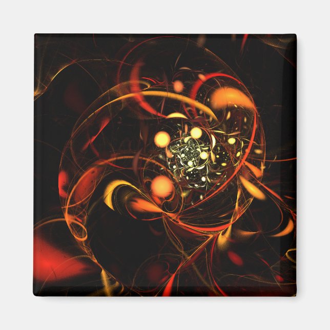 Heartbeat Abstract Art Square Magnet (Front)