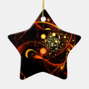 Heartbeat Abstract Art Star Ornament