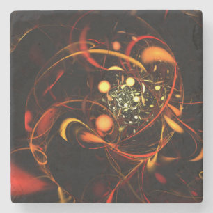 Heartbeat Abstract Art Stone Coaster