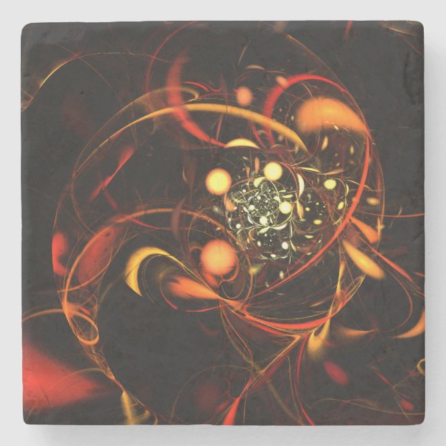 Heartbeat Abstract Art Stone Coaster (Front)