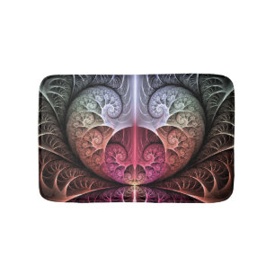 Heartbeat, Abstract Surreal Fantasy Fractal Art Bath Mat