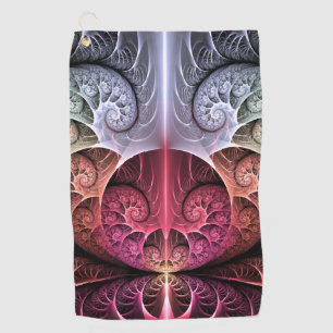 Heartbeat, Abstract Surreal Fantasy Fractal Art Golf Towel