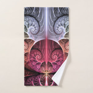 Heartbeat, Abstract Surreal Fantasy Fractal Art Hand Towel
