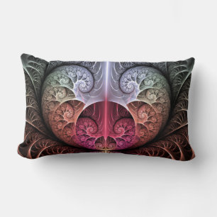 Heartbeat, Abstract Surreal Fantasy Fractal Art Lumbar Cushion