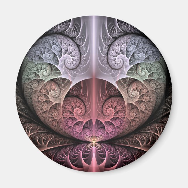 Heartbeat, Abstract Surreal Fantasy Fractal Art Magnet (Front)