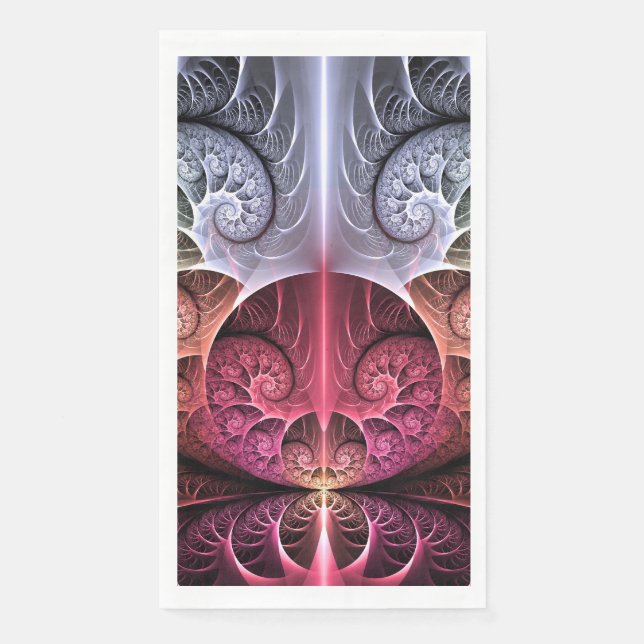 Heartbeat, Abstract Surreal Fantasy Fractal Art Napkin (Front)