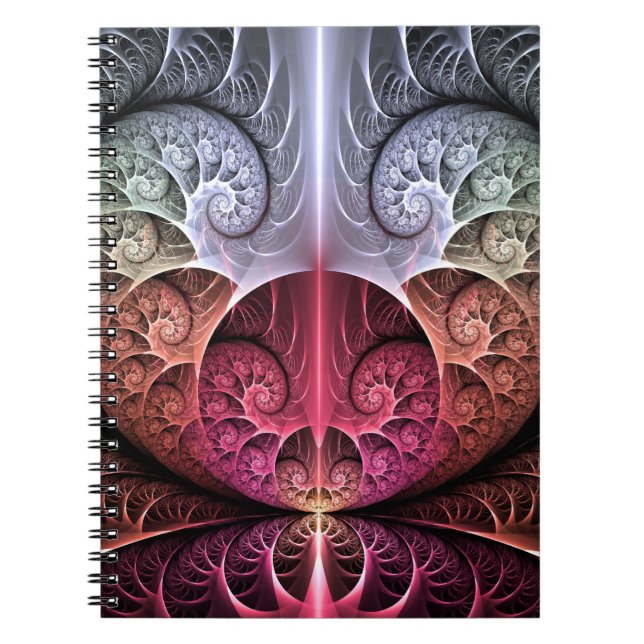 Heartbeat, Abstract Surreal Fantasy Fractal Art Notebook (Front)
