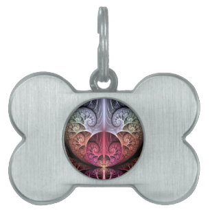 Heartbeat, Abstract Surreal Fantasy Fractal Art Pet ID Tag