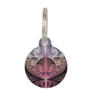 Heartbeat, Abstract Surreal Fantasy Fractal Art Pet Tag