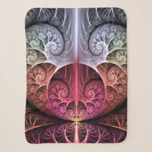 Heartbeat, Abstract Surreal Fantasy Fractal Art Sherpa Blanket