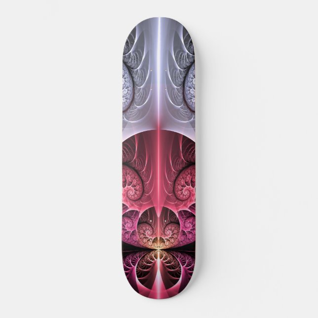 Heartbeat, Abstract Surreal Fantasy Fractal Art Skateboard (Front)