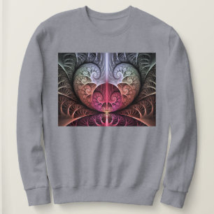Heartbeat, Abstract Surreal Fantasy Fractal Art Sweatshirt