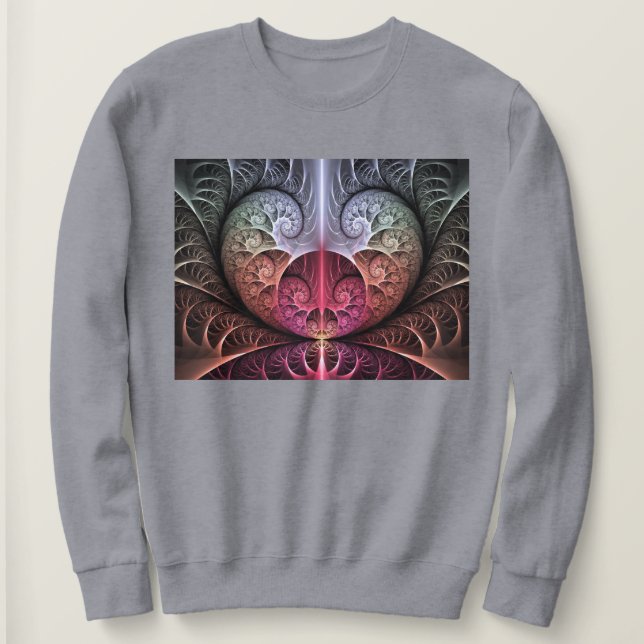 Heartbeat, Abstract Surreal Fantasy Fractal Art Sweatshirt (Design Front)