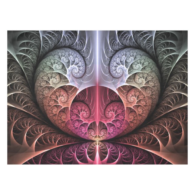 Heartbeat, Abstract Surreal Fantasy Fractal Art Tablecloth (Front (Horizontal))