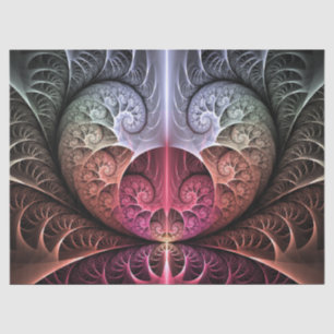 Heartbeat, Abstract Surreal Fantasy Fractal Art Tissue Paper