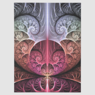 Heartbeat, Abstract Surreal Fantasy Fractal Art Tissue Paper