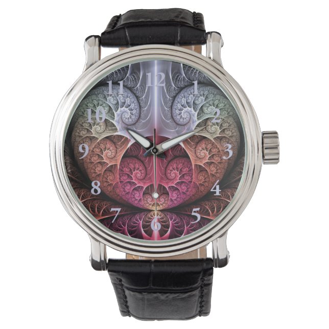 Heartbeat, Abstract Surreal Fantasy Fractal Art Watch (Front)