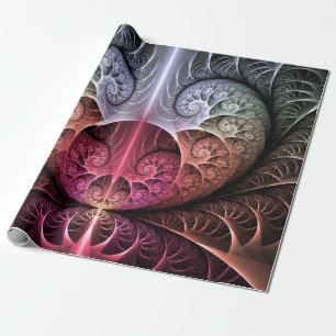 Heartbeat, Abstract Surreal Fantasy Fractal Art Wrapping Paper