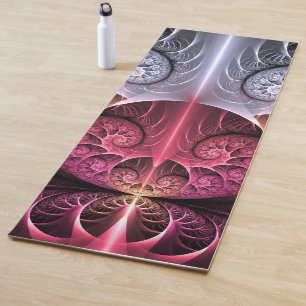 Heartbeat, Abstract Surreal Fantasy Fractal Art Yoga Mat