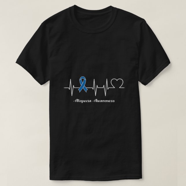 Heartbeat Alopecia Warrior T-Shirt (Design Front)