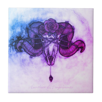 Heartbeat and Fingerprints Ceramic Tile