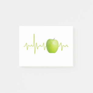 Heartbeat apple gift for the healthy people post-it notes