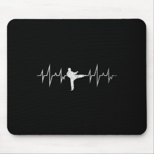 Heartbeat Athlete Sparring Martial Arts Black Belt Mouse Pad